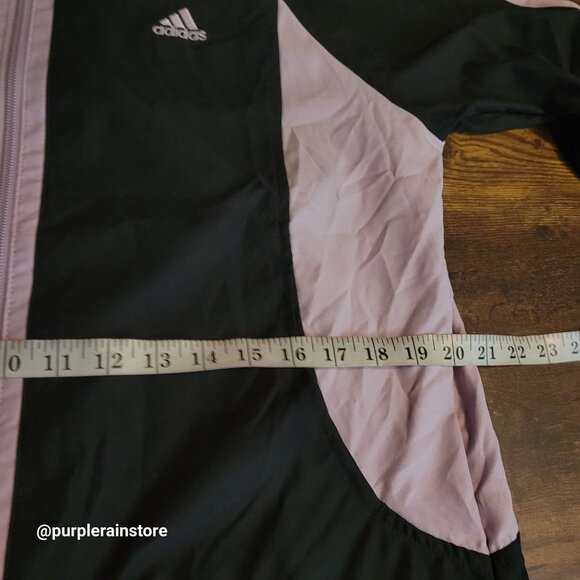 Vtg Adidas Peach Poly Jacket L Soft Violet Black Pockets Streetwear Y2K NWT - Picture 7 of 11